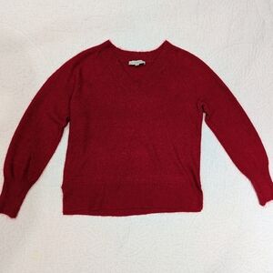 Loft Women's Soft V-Neck Red Sweater